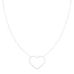 Silver Necklace With Big Heart