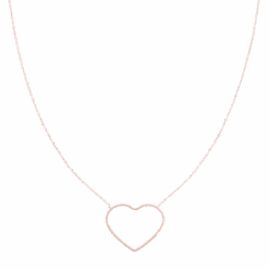 Rose Gold Necklace With Big Heart