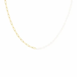 Oozoo 15 Gold Chunky Chain And Pearl Necklace