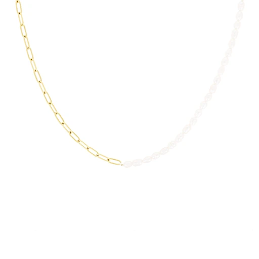 Gold Chunky Chain And Pearl Necklace 3 Gold Chunky Chain And Pearl Necklace